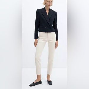Mango Denim Mom-Fit High waist cream Color Jeans Size 4